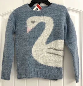 Epic Threads Blue Sweater Size S w/ White Swan Junior Girls New Pullover RRP $40 - Picture 1 of 18