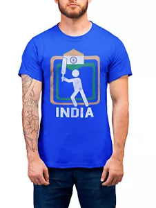 INDIEN Cricket Weltmeisterschaft Bio T-Shirt Unisex Quadratisches Trikot Indianerset Geschenk Öko - Bild 1 von 5