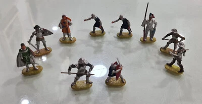 10 Figuras Vintage Alemania Occidental Años 60 ELASTOLIN CRUSADERS 40 MM Foto 1 de 2