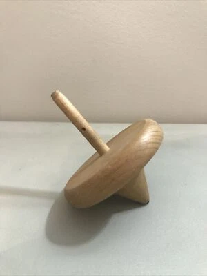 "Juguete giratorio de madera vintage de 5"" superior sin cuerda" Foto 1 de 4