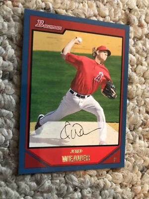 2007 Bowman Blue Jered Weaver Anaheim Angels 274/500 - Image 1 of 2
