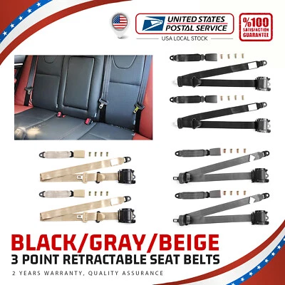 Cinturones de seguridad retráctiles universales de 3 puntos aptos para Jeep CJ7 1982-1986 TIENDA EE. UU. Foto 1 de 4