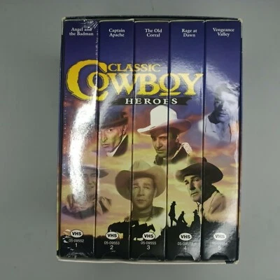 Classic Cowboy Heroes Movies Collector 5 Pack VHS Box Set John Wayne Western - Image 1 of 2