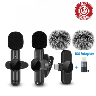 Wireless Lavalier Microphone Type-C Plug-Play 2.4G UltraLow DelayNoise Reduction - Image 1 of 3