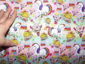 Rainbow Brite    RARE Fabric Cartoon 100% Cotton 18" x 22"  FQ - Picture 1 of 4