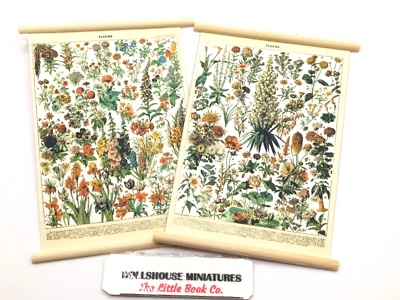 THE LITTLE BOOK CO Puppenhaus Miniatur 1:12 Maßstab hängende Wandkarten, Blumen (Set A)