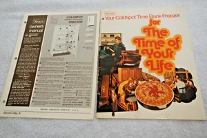 1970's SEARS COLDSPOT TIME BANK FREEZER - OWNER'S MANUAL - THE TIME OF YOUR LIFE - Picture 1 of 11