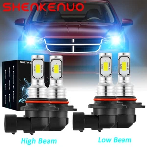 For Dodge Avenger 2008-2014 8000K Ice Blue LED Headlight High Low Beam Bulbs 4x - Picture 1 of 12