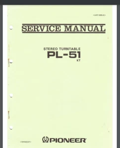Pioneer PL-51 turntable Service Manual 16 pages comb bound gloss cover - Picture 1 of 1