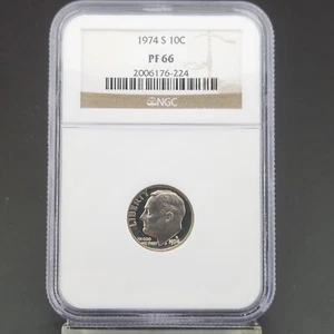 1974-S Roosevelt Proof Dime PF 66 NGC #549 - Picture 1 of 4