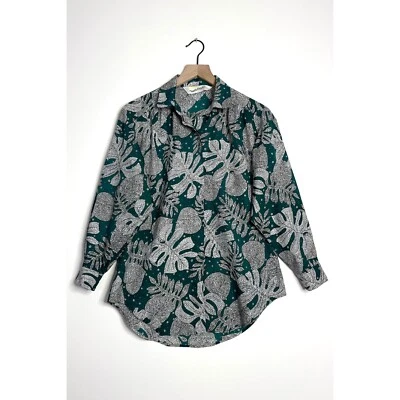 Camisa DE COLECCIÓN Diane von Furstenberg DVF Monstera Hoja Abotonada Talla Pequeña Foto 1 de 4