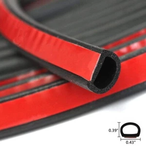 Tira de sellado de puerta de coche de goma en forma de D de 13 pies protector de borde hueco resistente al clima universal - Imagen 1 de 6