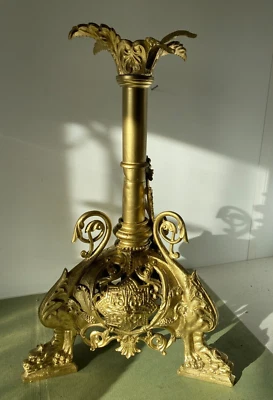 Candélabre,  Bougeoir,  flambeau  très ancien, 35 cm - Photo 1/4