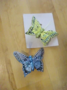 Deko-Clips Schmetterlinge mit Metallklammer 2 Stück Neu OVP - Bild 1 von 4