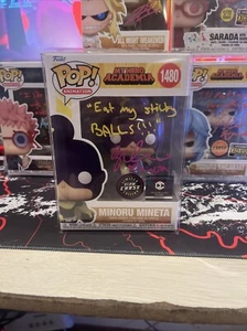 Funko My Hero Academia  Minoru Mineta Pre Exclusive Chase Glow AUTO W/Pop Armor - Picture 1 of 6