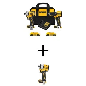 DEWALT 2-Tool Combo Kit 20V MAX Li-Ion Cordless Brushless w/ 1/2" Impact Wrench - Picture 1 of 12
