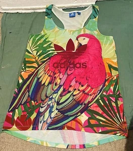 Adidas Arari Parrot Tropical Rainbow Racerback Tank Top Womens - SIZE 10 ‘RARE’ - Picture 1 of 7