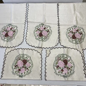 Decorative Embroidered Sofa Back Doily Covers Only for Chair Or Couches 5 Pieces - Picture 1 of 17