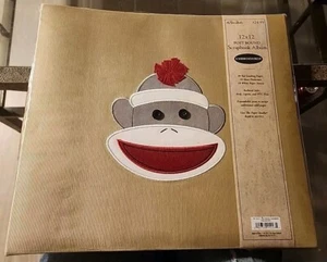 Scrapbook Photo Album 12 x 12 Sock Monkey Paper Studio Embroidered Post Bound - Picture 1 of 10