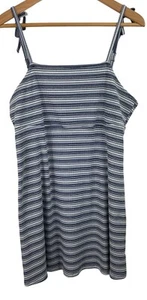 Arizona Jeans Co Womens Juniors Size XL Blue Striped Sleeveless A-line Dress - Picture 1 of 8