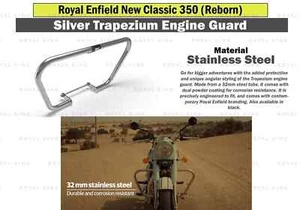 Silver Trapezium Engine Guard "Royal Enfield New Classic 350" Reborn - Picture 1 of 7