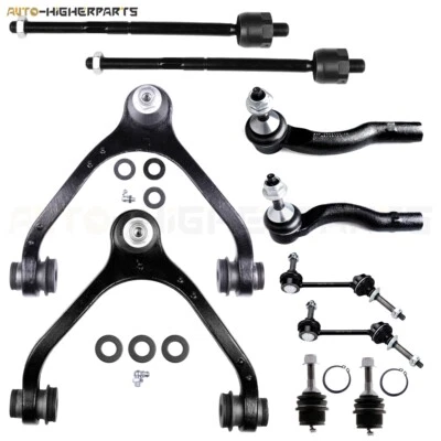 For 2003-2011 Lincoln Town Car 10 Pcs Front Sway Bar Control Arms Tie Rod End - Image 1 of 4