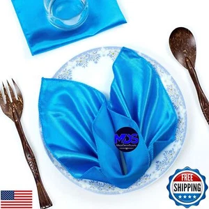 MDS Pack of 10 Satin Napkin Square 12 X 12 Inches Sliky Smooth Dinner Table N - Picture 1 of 5