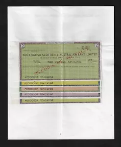 Australia , The English Scottish & Australian Bank 2-5-10-20-50 Pounds Specimen - Picture 1 of 4