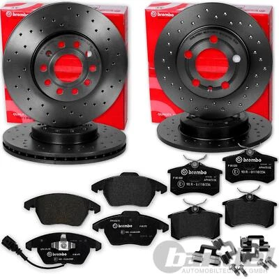 DISCHI FRENO BREMBO SPORT + PASTIGLIE ANTERIORI + POSTERIORI per VW POLO 6R AUDI A1 FABIA
