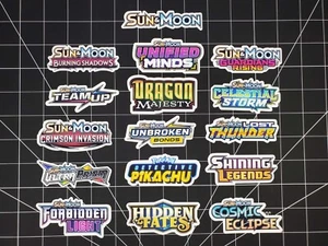 Pokemon Sun & Moon Era 3" Matte Vinyl Set Sticker Bundle - 16 Stickers Total - Picture 1 of 1