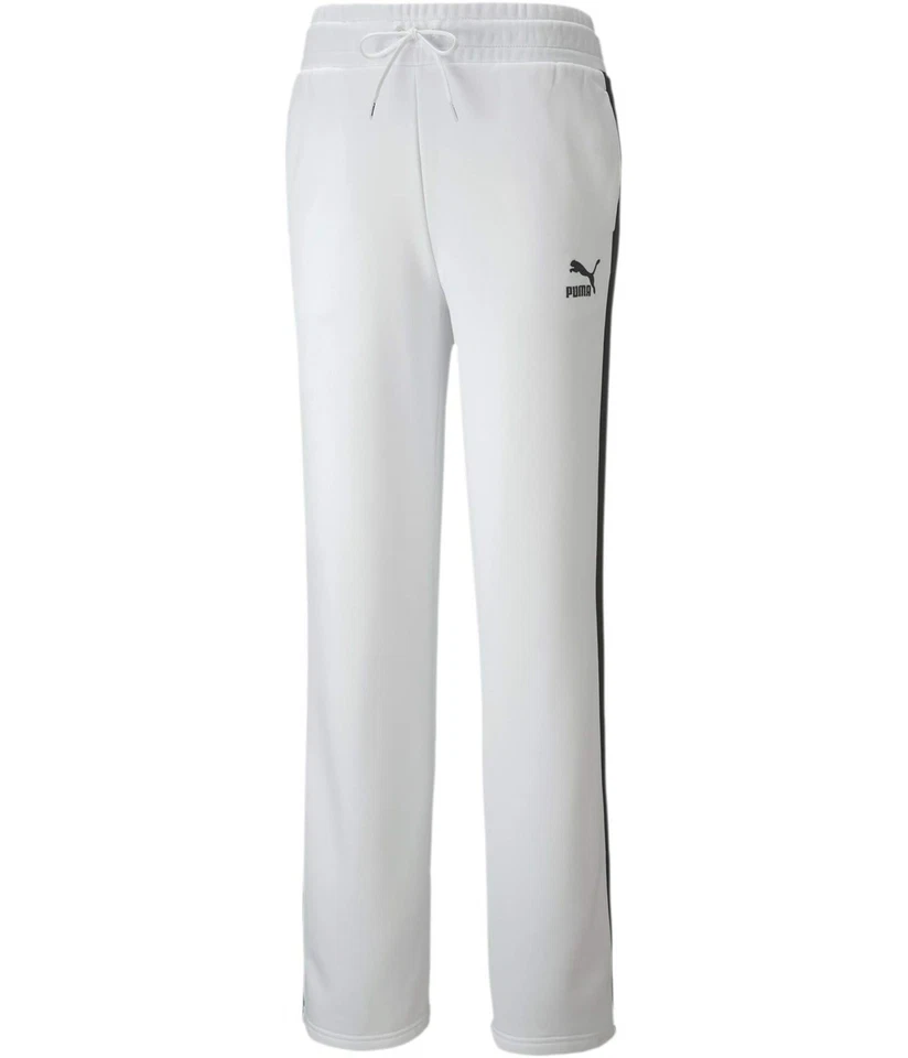 Pantalones deportivos Puma clásicos de pierna ancha para mujer, blanco, M Foto 1 de 2