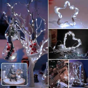 6 Pack Fairy Lights Battery Operated 7ft 20 LED Mini String White - Picture 1 of 7
