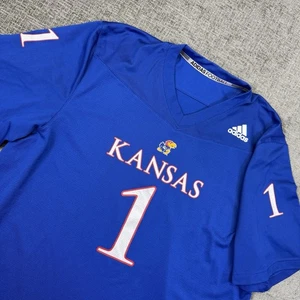 Adidas Kansas Jayhawks Fußball Trikot Herren 2XL blau Mesh KU #1 No Name - Bild 1 von 7