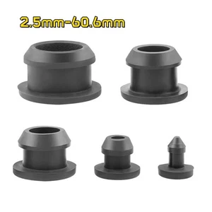 Schwarz Ø 2,5 mm - 60,6 mm Silikon Gummi Schnapplochstopfen Rohreinsätze Stopfen - Bild 1 von 63