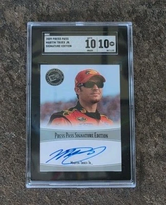 2009 Martin Truex Jr Press Pass Signature Edit Autograph SGC 10 Gem Mint Pop 1 - Image 1 of 2