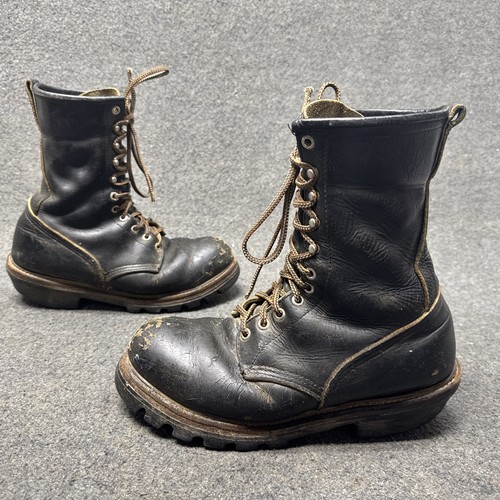 RED WING 2218 Steel Toe Black Logger Boots / Work Boots Men's 8.5
