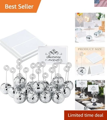 Soportes para números de mesa de bolas de discoteca plateados para fotos decoración de bodas de fiesta 60 un. Foto 1 de 4