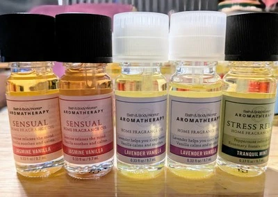 🩷RARE Bath & Body Works Aromatherapy💙Home Fragrance Oil Set-5 bottles💚 - Image 1 of 2