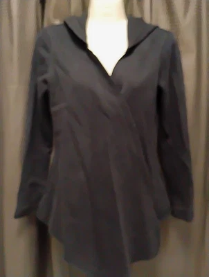 Derek Heart sudadera con capucha negra talla pequeña con bolsillos ~ envoltura ~ cárdigan ~ abrigo ~ chaqueta Foto 1 de 4