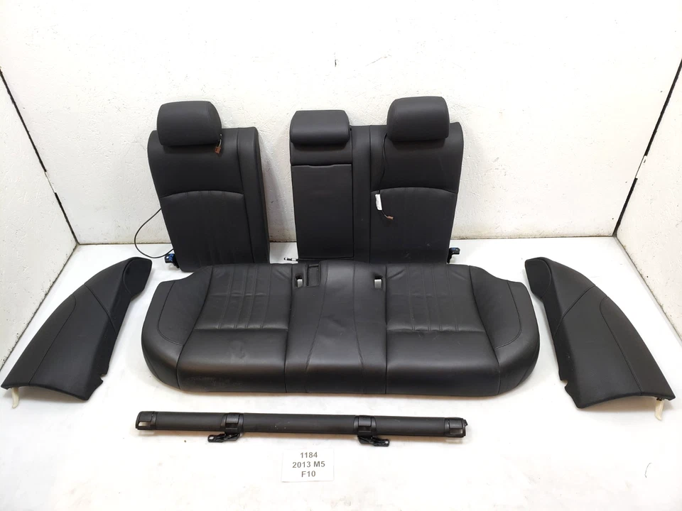 ✅ CONJUNTO DE ASSENTOS TRASEIROS AQUECIDOS TRASEIROS INTERIORES MERINO COURO PRETO BMW F10 M5 12-16 FABRICANTE DE EQUIPAMENTO ORIGINAL - Imagem 1 de 4