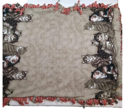 Manta de regazo vintage hecha a mano para gato acogedora hogareña Cottagecore MCM mandarina  Foto 1 de 4