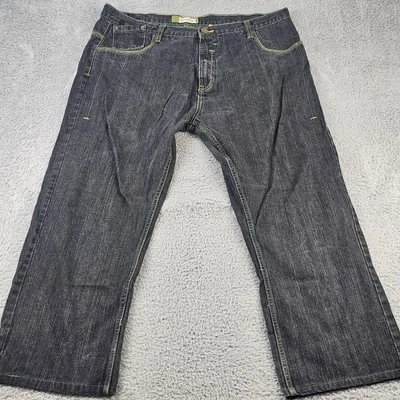 Pantalones de mezclilla de colección PJ Mark para hombre 42x30 negros hip hop holgados pierna ancha grunge patinador años 90 Y2K Foto 1 de 4