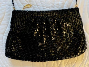 Black Sequin Clutch Purse with Chain and Pockets NWOT ❤️ - Picture 1 of 2