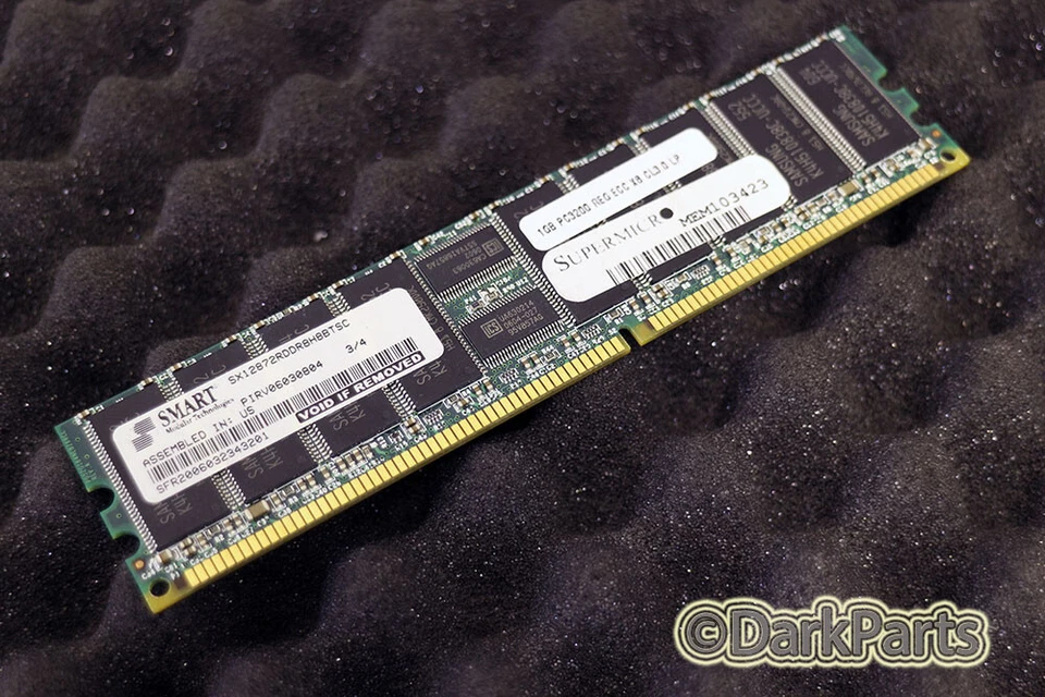 SMART SX12872RDDR8H8BTSC 1GB PC3200 REG ECC SUPERMICRO MEM103423 RAM - Immagine 1 di 1
