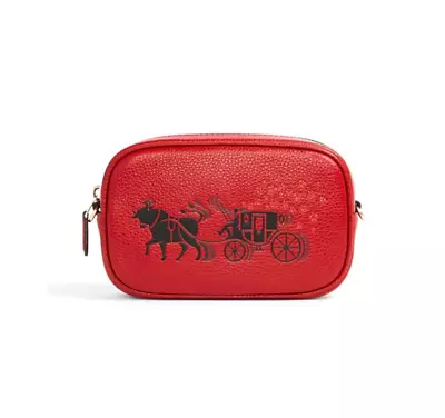 COACH Leather Convertible Crossbody Belt Bag With Ox And Carriage Red C2256 - Image 1 of 4