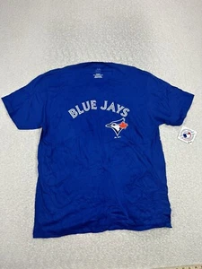 Majestic Toronto Blue Jays Men's T Shirt Size XL Blue MLB Logo Guerrero Jr #27 - Picture 1 of 8