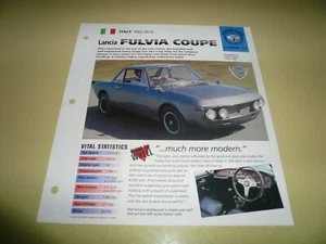 1970 Lancia Fulvia 1.6 HF UNIQUE IMP BROCHURE - Picture 1 of 3
