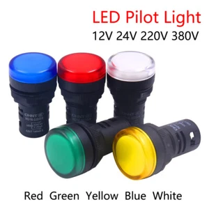 22mm Techna LED Pilot Light Indicator Panel Mount - DC AC 12V 24V 220V 380V New - Picture 1 of 10