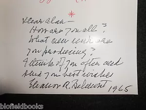 Eleanor Robson Belmont (1965) Handwritten & Signed/Autograph Card - Met Opera NY - Picture 1 of 3