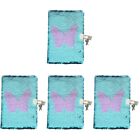 4 Count Glitter Journal for Girls Notebooks Sequin with Lock